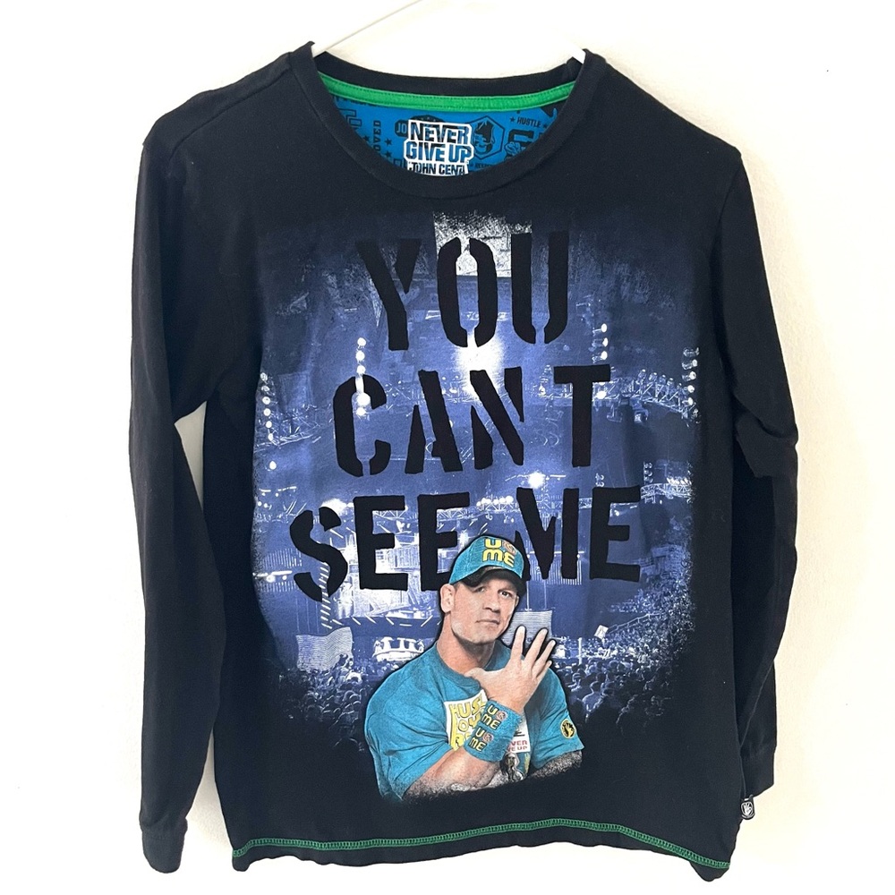 WWE John Cena You Can’t See Me Graphic Long Sleeve T-Shirt, Size: Youth XL